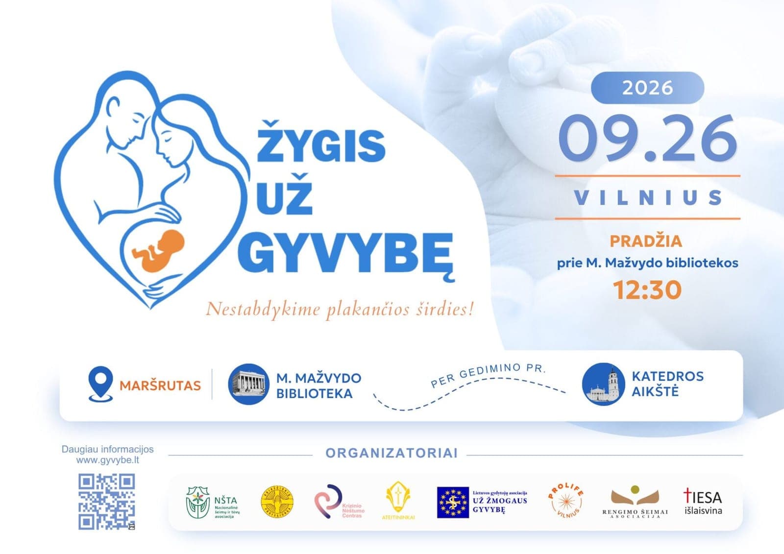 Vilniuje vyks „Žygis už gyvybę 2026“: eisena Gedimino prospektu pajudės Katedros aikštės link