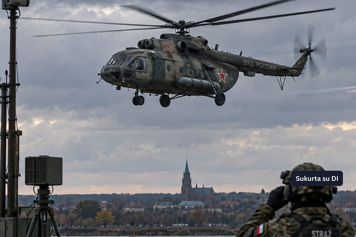 Rusijos karinis sraigtasparnis pažeidė Lenkijos oro erdvę: pakelti naikintuvai, kariuomenė įtaria NATO gynybos patikrinimą