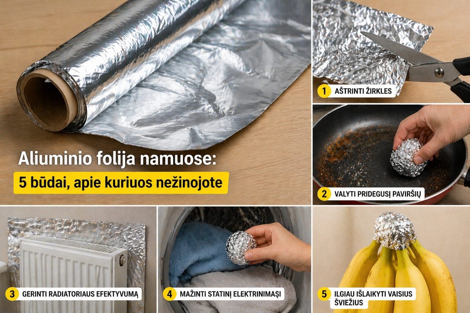 Aliuminio folija namuose: 5 būdai, apie kuriuos tikrai ne visi žino