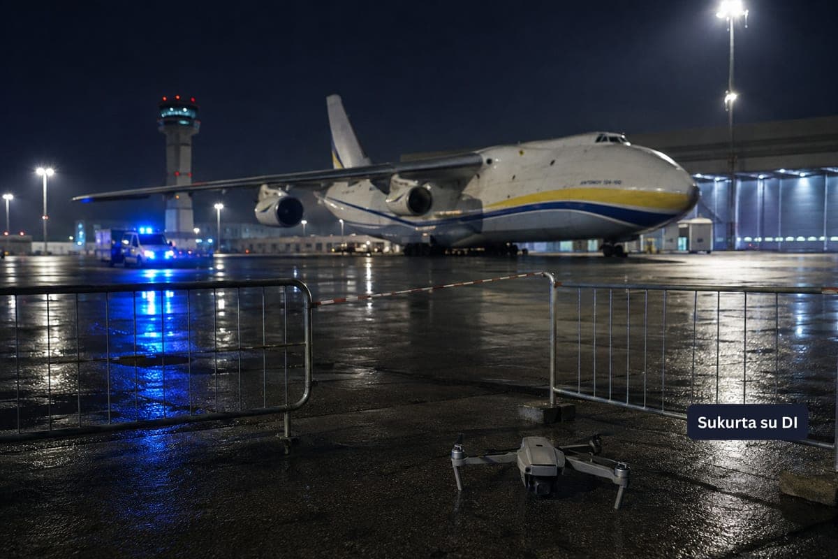 Dronas prie Ukrainos lėktuvo sustabdė Leipcigo oro uostą: tiriama, ar prie jo buvo pritvirtintas sprogmuo
