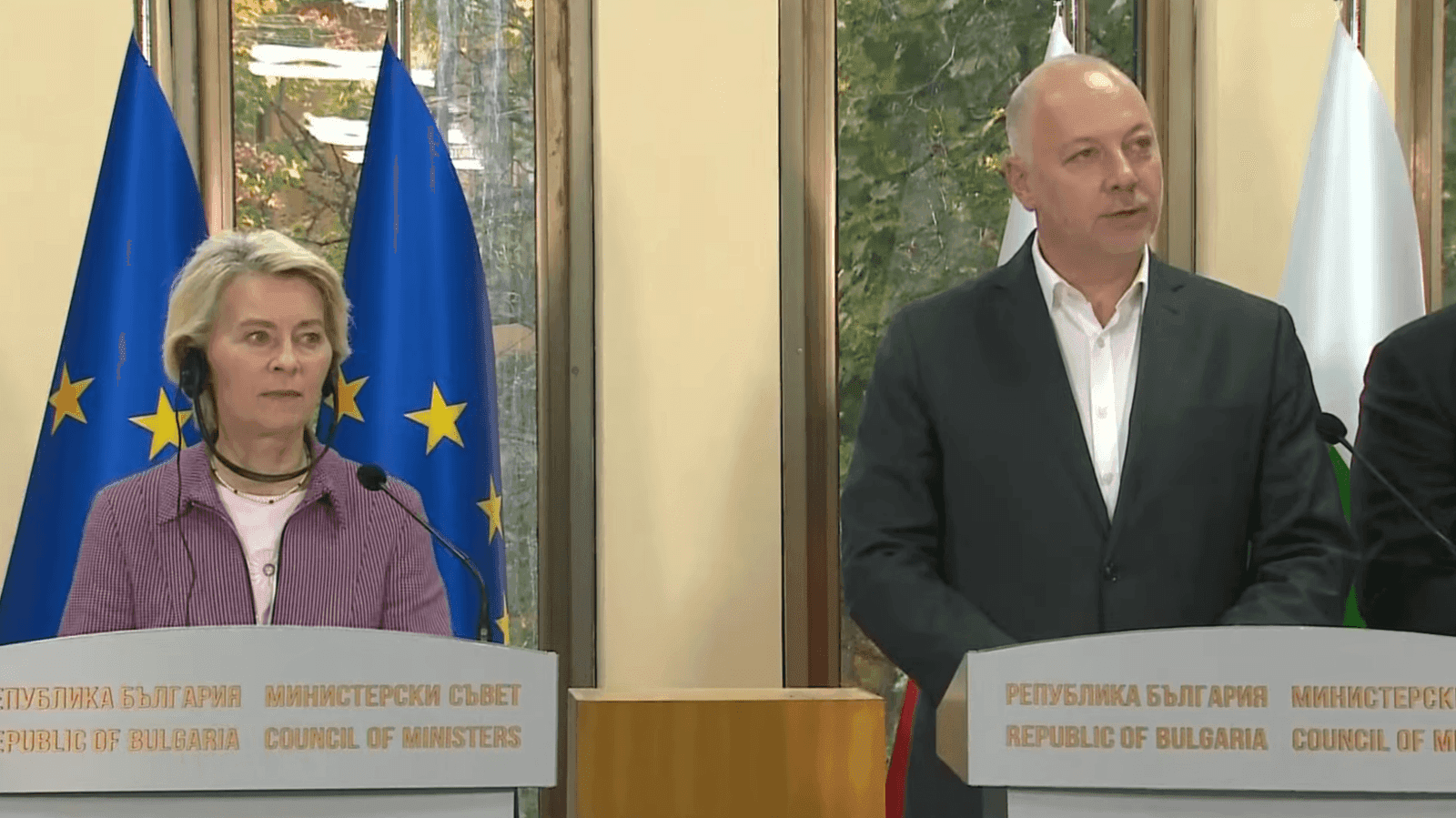 Ursula Von der Leyen apsilankymas Bulgarijoje virto incidentų virtine – nuo protestų iki GPS signalo blokavimo