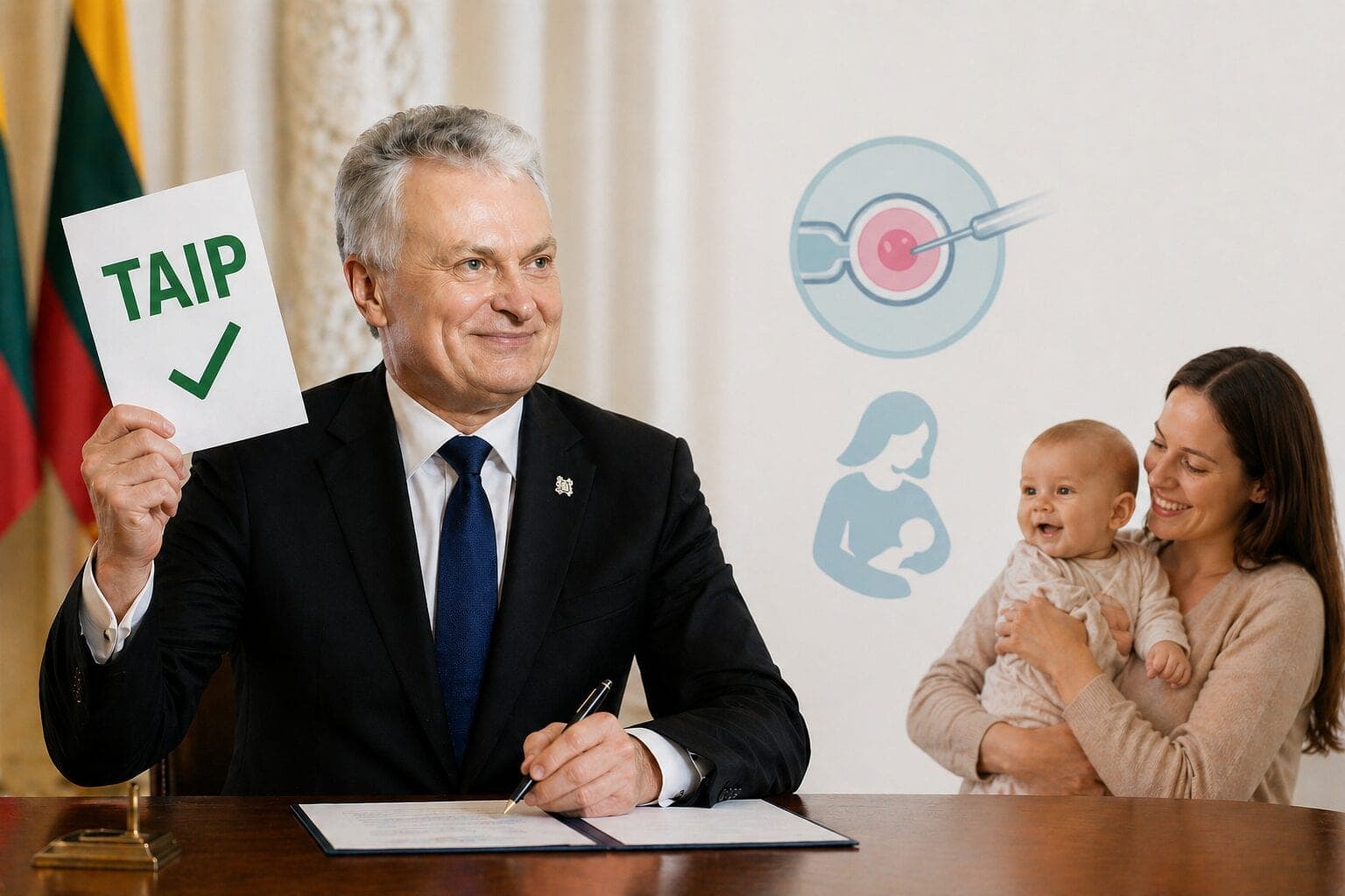Prezidentas taria „taip“: vienišos motinos galėtų gauti pagalbinį apvaisinimą