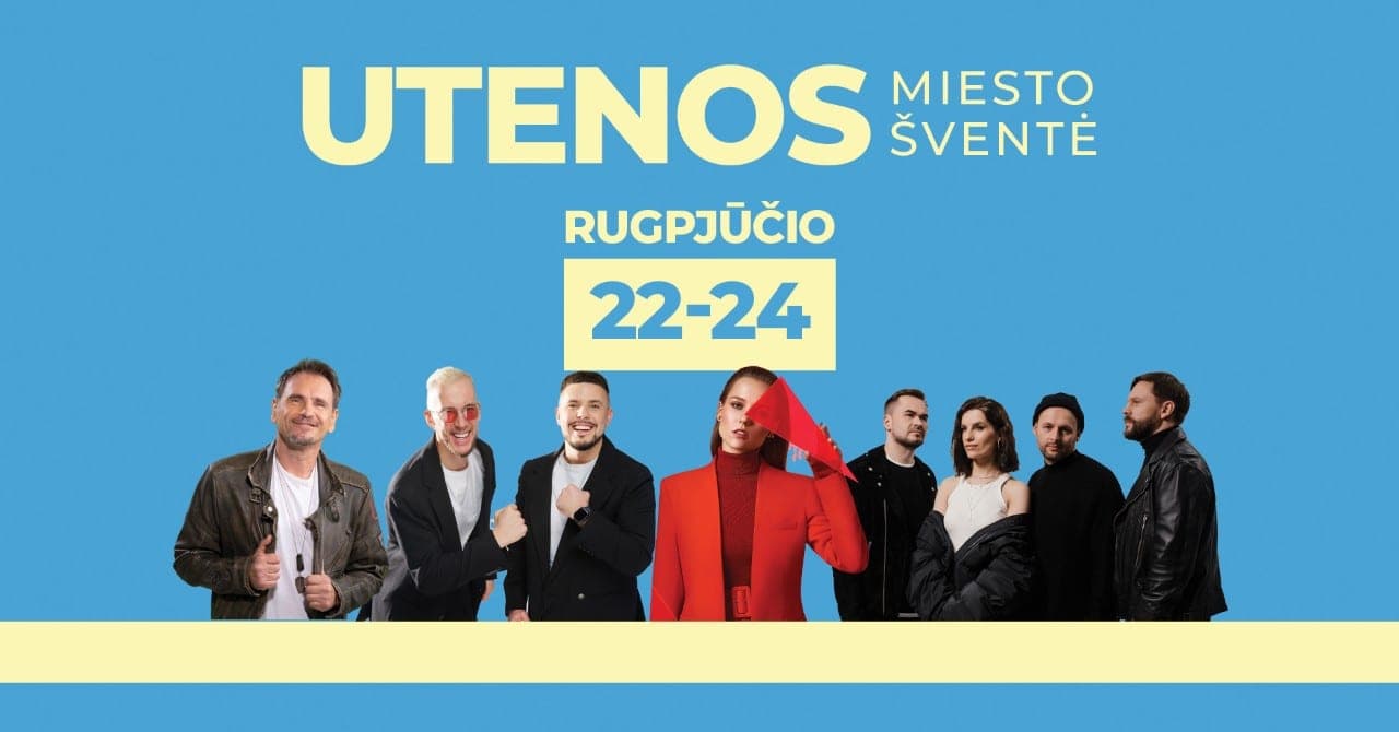 Rugpjūčio 22-24 d. Utenos 763-iojo gimtadienio proga džiugins renginių gausa