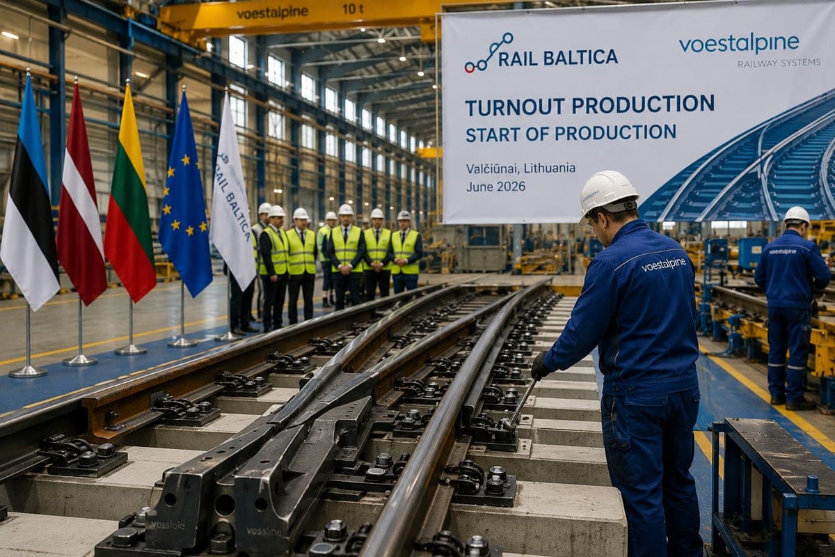 „Rail Baltica“ pajudėjo nuo popieriaus prie metalo: Valčiūnuose pradedama gaminti viena svarbiausių geležinkelio dalių
