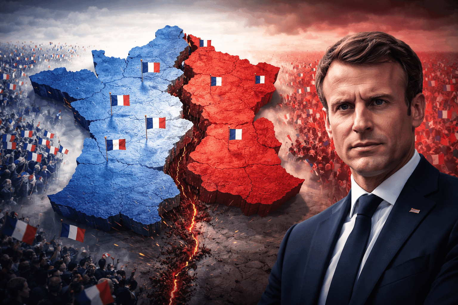 Prancūzija prieš rinkimus skaldosi: dešinė stiprėja, o E. Macronas praranda kontrolę