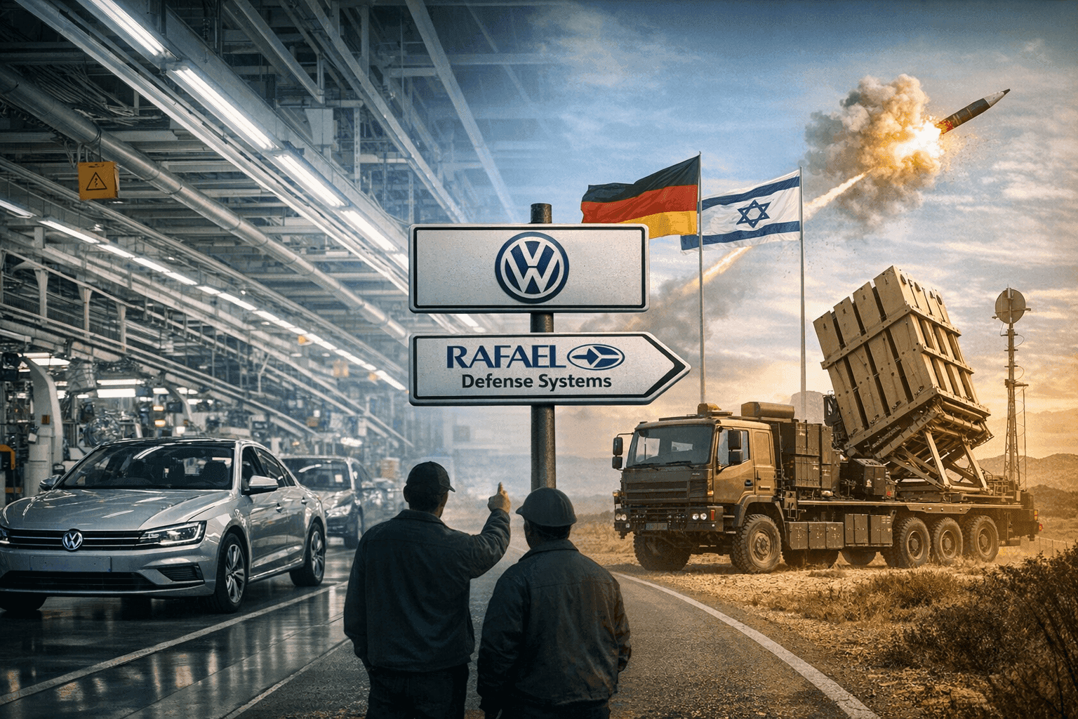 „Volkswagen“ gali pereiti prie gynybos: vietoje automobilių – „Iron Dome“ sistemos dalys