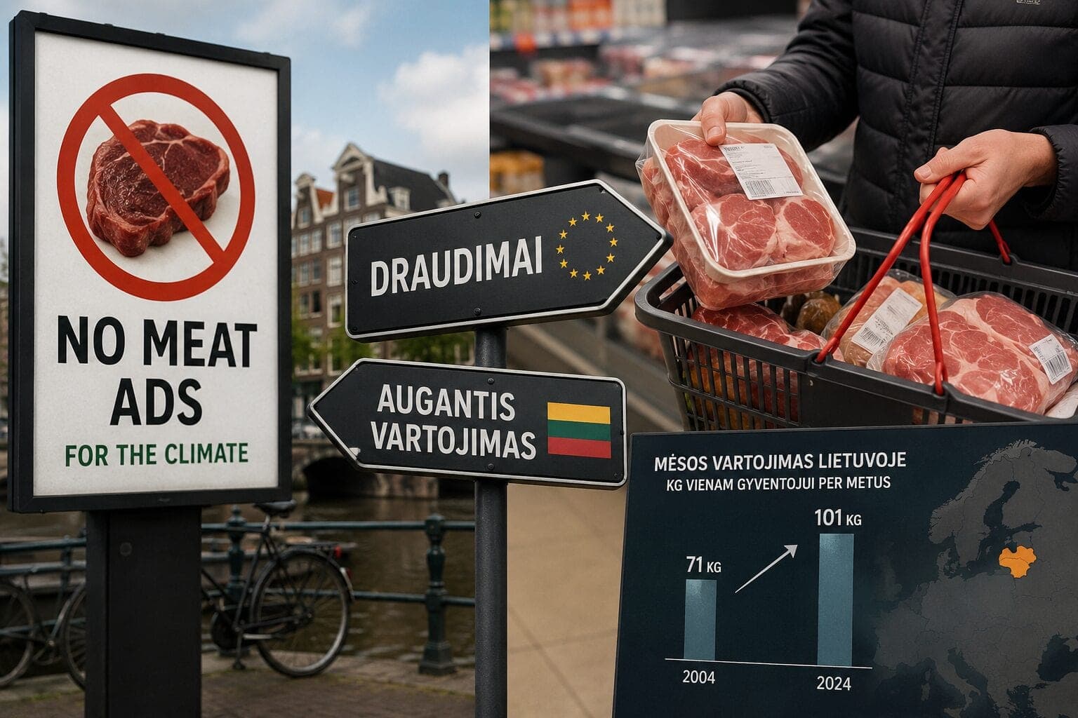 Mėsa tampa klimato taikiniu: Europoje – draudimai, Lietuvoje – augantis vartojimas