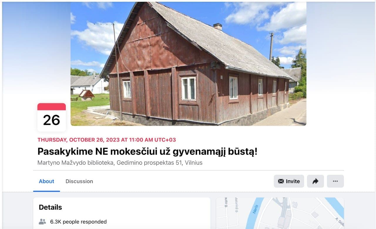 Mitingo prieš NT mokestį iniciatorius: „mokės visi, nuo bet kokios lūšnos“