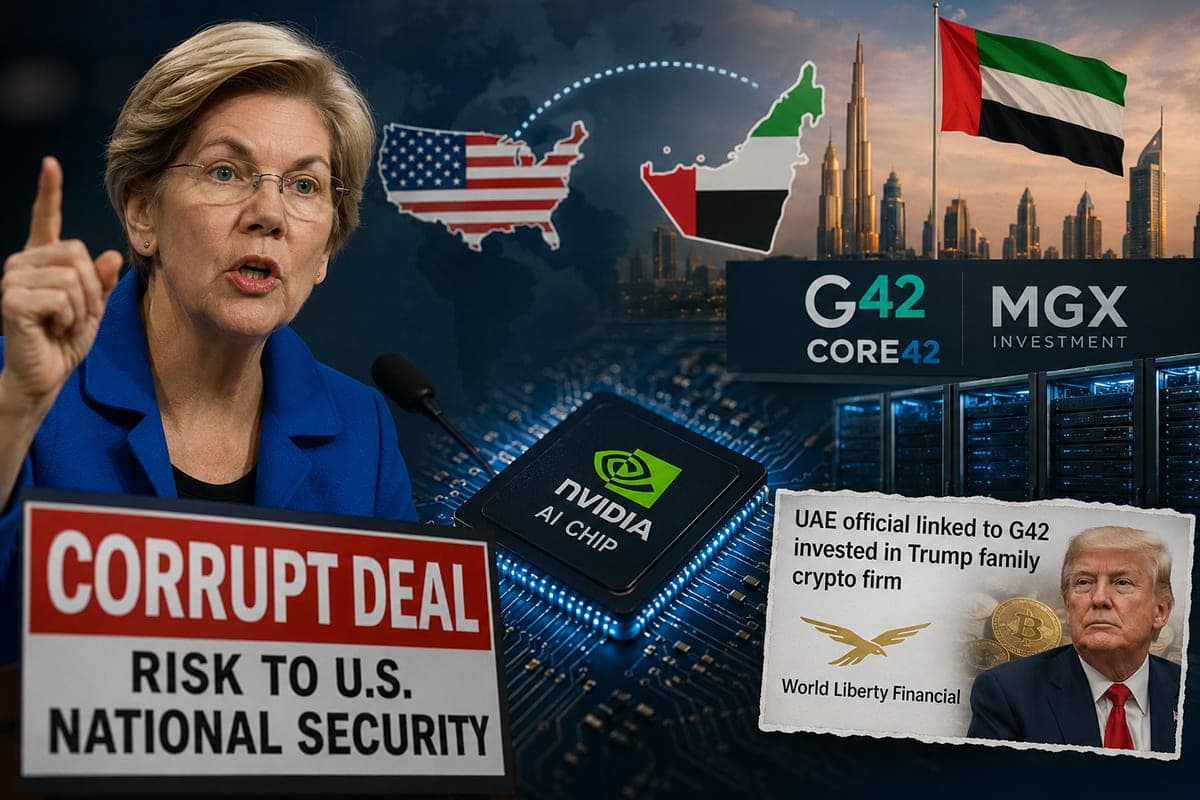 E. Warren vadina JAV lustų sandorį su JAE korumpuotu: AI kova susipynė su D. Trumpo šeimos kriptoverslu