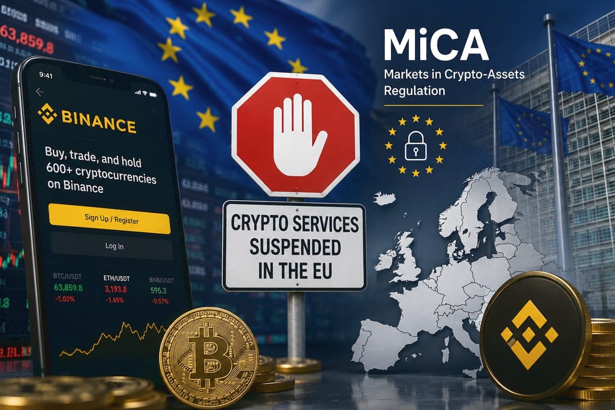 „Binance“ traukiasi iš ES rinkos: MiCA licencijos negavusi kriptobirža stabdo paslaugas Europoje