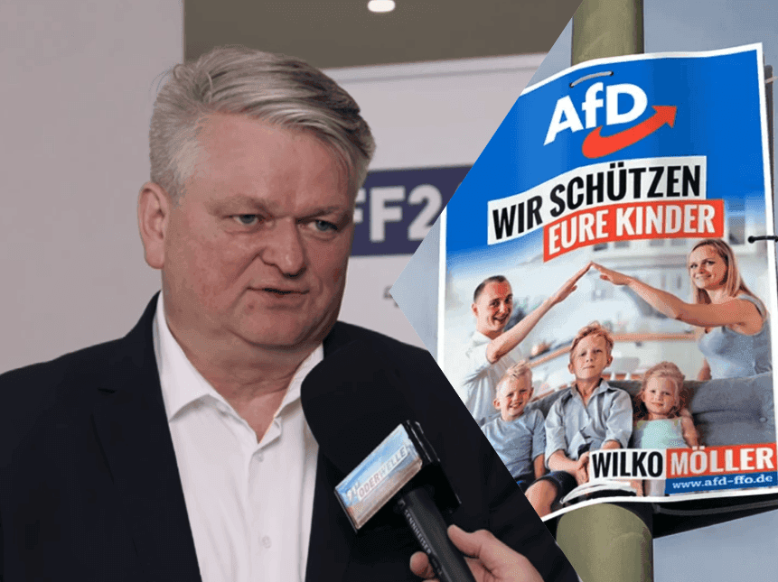 AfD politikas teisiamas dėl tariamo „Hitlerio pasisveikinimo“ rinkimų plakate