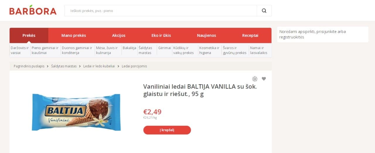 Ledų skandalas: kiek porcijų už algą nusipirks lietuvis, o kiek latvis?