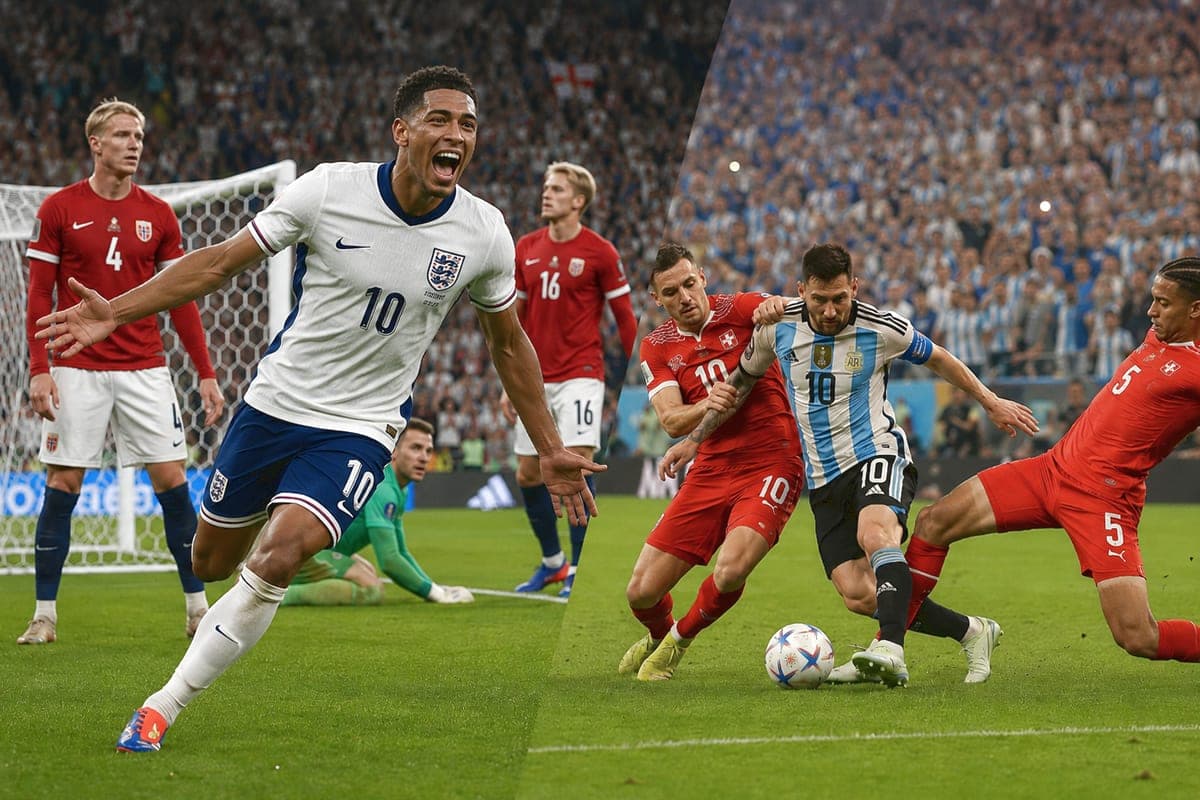 Anglija ir Argentina prasibrovė į pusfinalį: J. Bellinghamas išgelbėjo anglus, o šveicarus palaužė raudona kortelė