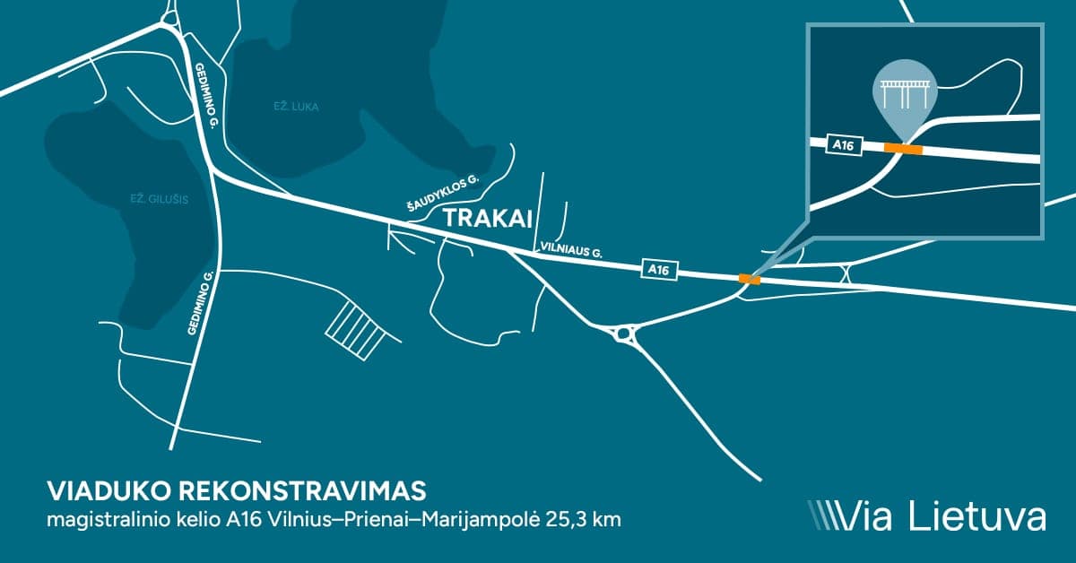 Senųjų Trakų viadukas bus atnaujinamas: „Via Lietuva“ pasirašė sutartį