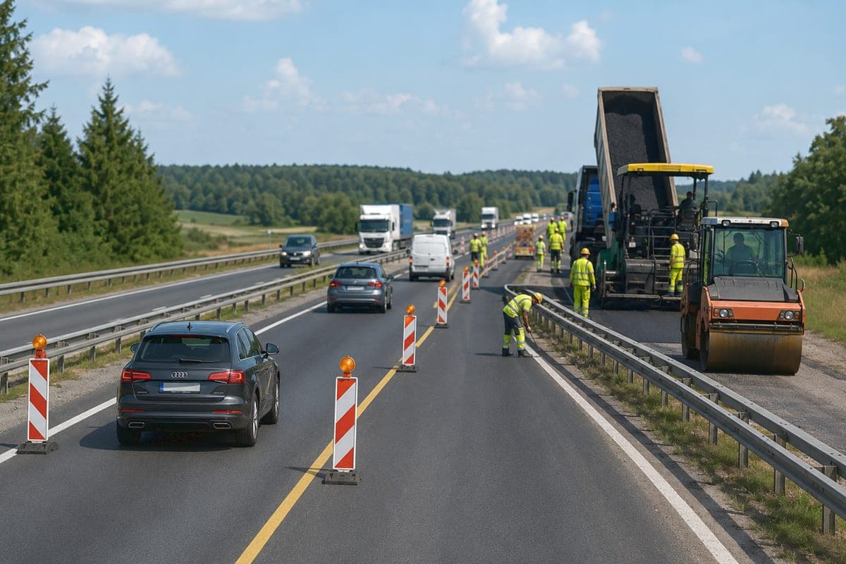 Ties Elektrėnais prasideda daugiau nei 10 km A1 magistralės remontas: vairuotojų laukia eismo pokyčiai