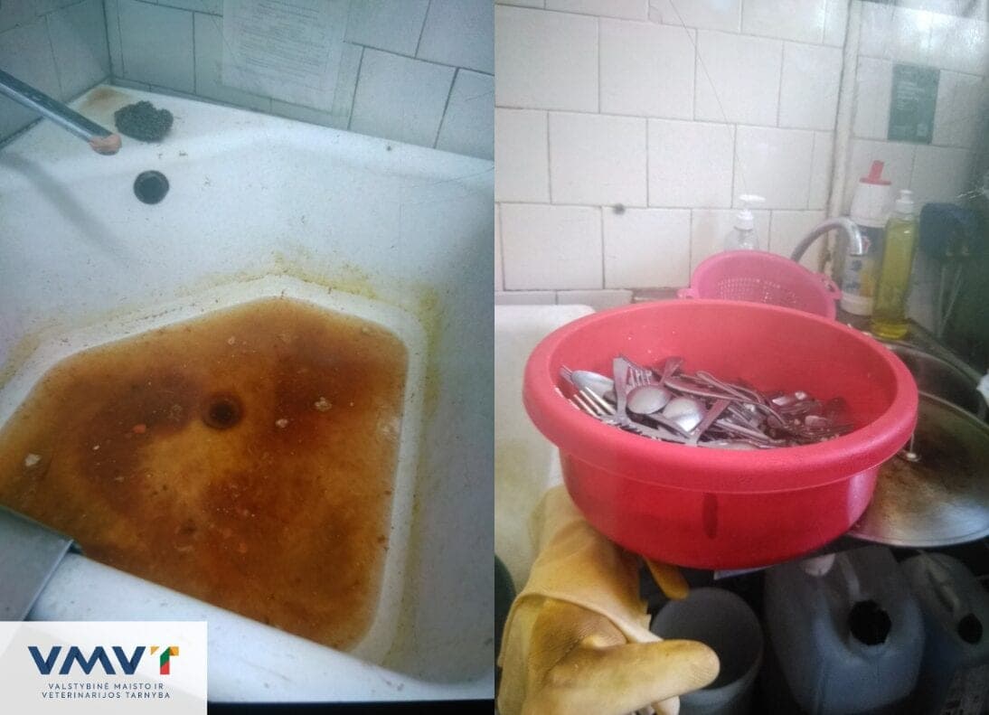 Antisanitarinės sąlygos Kauno gimnazijos virtuvėje: nešvara, maisto likučiai ir sustabdyta „Sotegos“ veikla