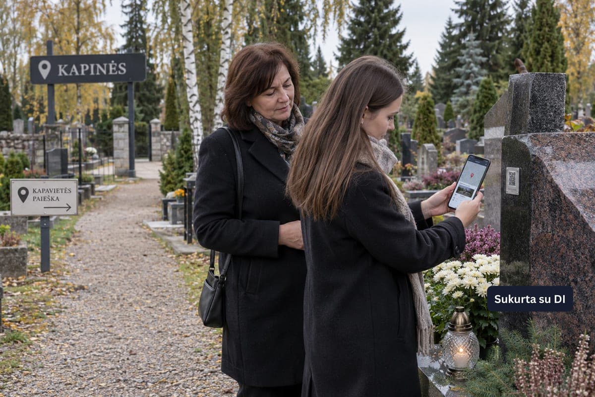 Kapinių skaitmeninimas Lietuvoje: virtualūs žemėlapiai ir QR kodai keičia artimųjų atminimą