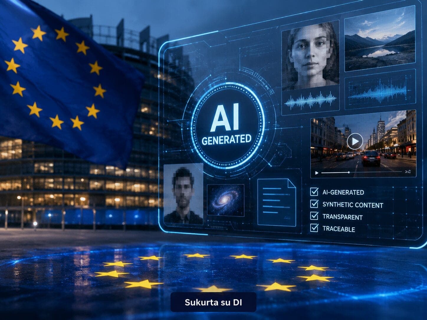Europa siunčia signalą DI kūrėjams: sintetinis turinys turės būti greitai atpažįstamas