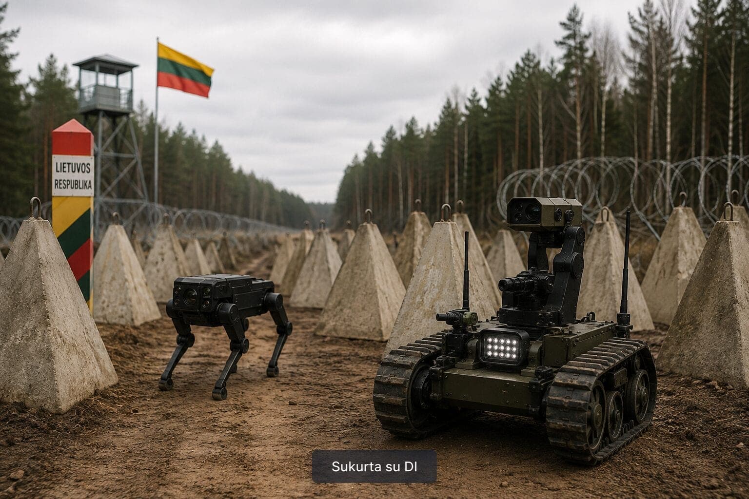 Lietuva ruošiasi naujam gynybos etapui: „drakono dantis“ pasienyje gali papildyti robotai