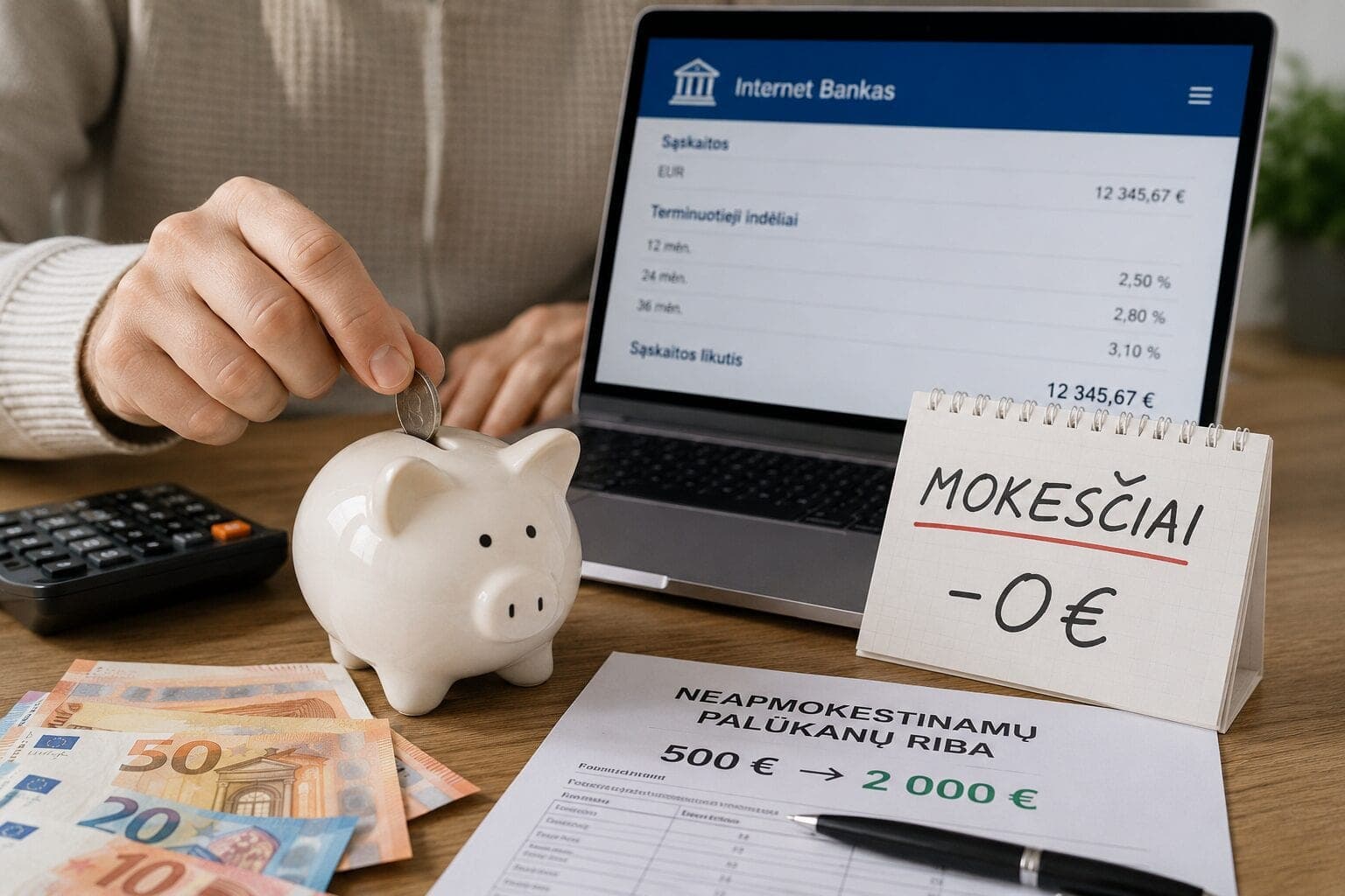 Laikantiems pinigus banke – svarbūs pokyčiai: dalis lietuvių galėtų išvengti mokesčių