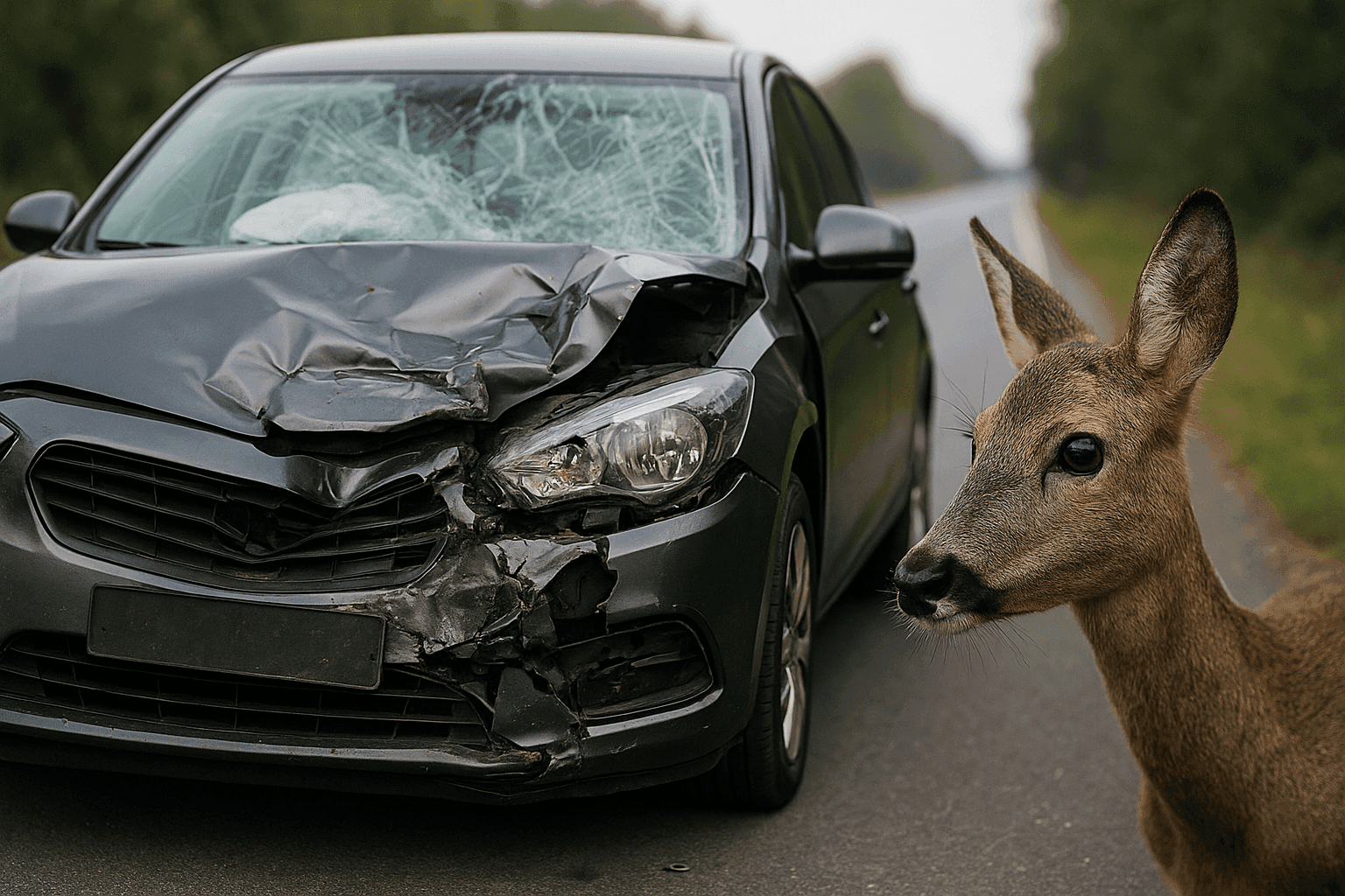 Vilnietis pasipiktinęs: partrenkus stirną negavo išmokos už sugadintą apdraustą automobilį