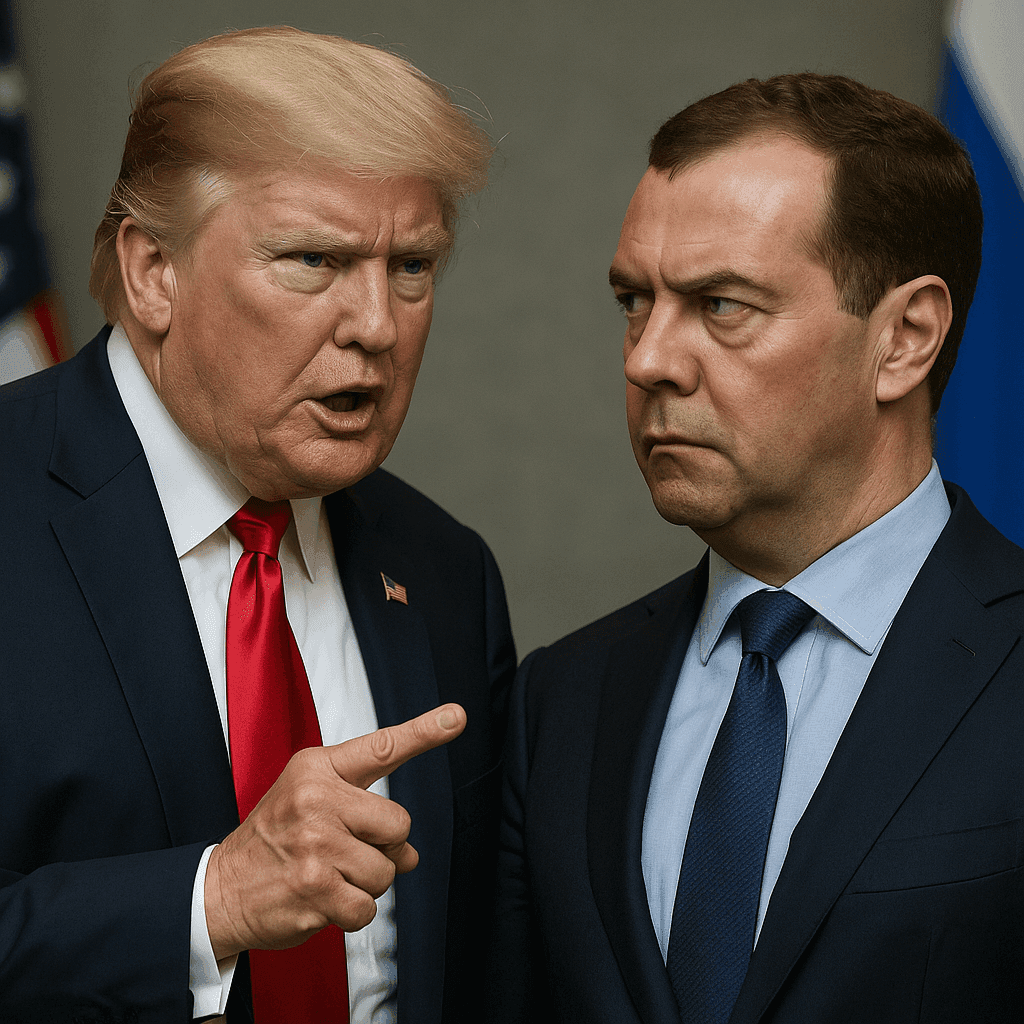 Naujas konfliktas: D. Trumpas grasina buvusiam Rusijos prezidentui D. Medvedevui