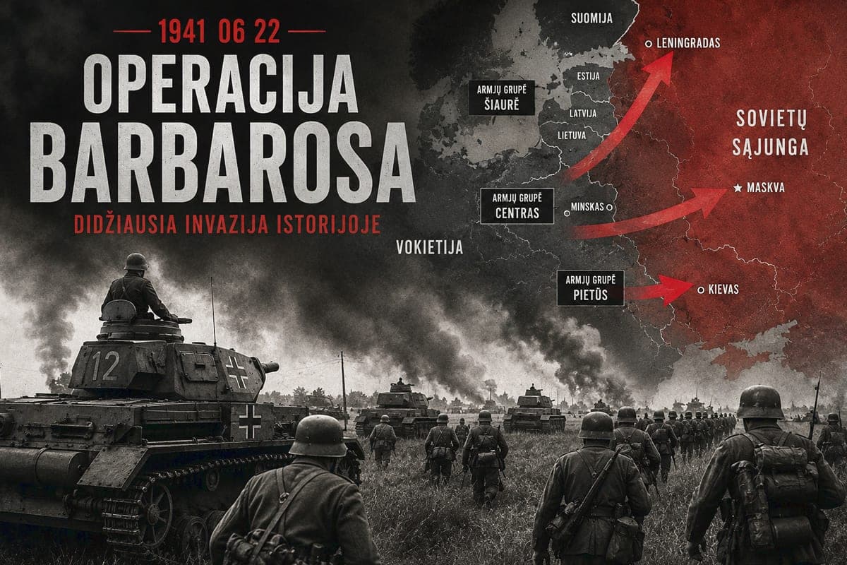 Birželio 22-oji istorijoje: operacija „Barbarosa“ – diena, kai Hitleris atidarė kruviniausią Antrojo pasaulinio karo frontą
