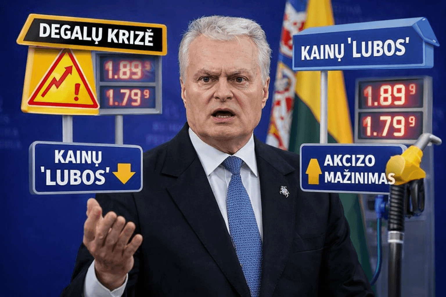 Degalų krizė: Nausėda siūlo įvesti kainų „lubas“, Vyriausybė – akcizo mažinimą