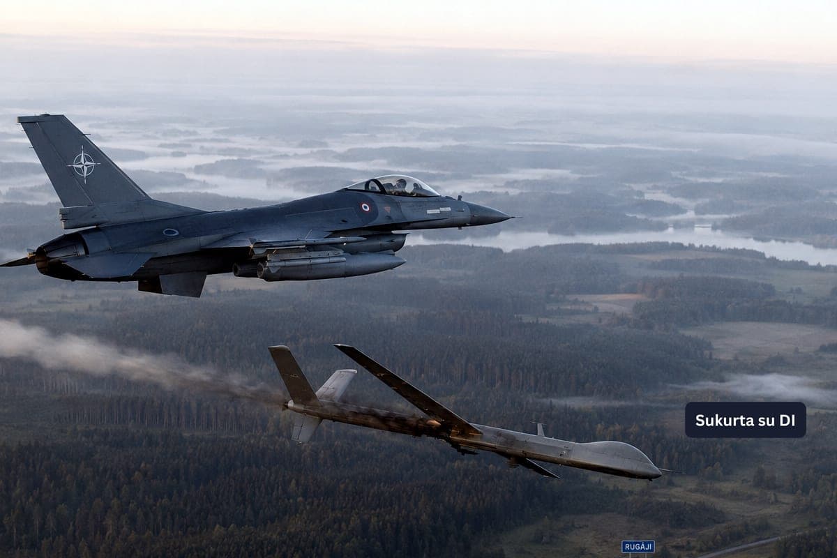 NATO naikintuvai virš Latvijos numušė droną: nuolaužų ieškoma Balvų savivaldybėje