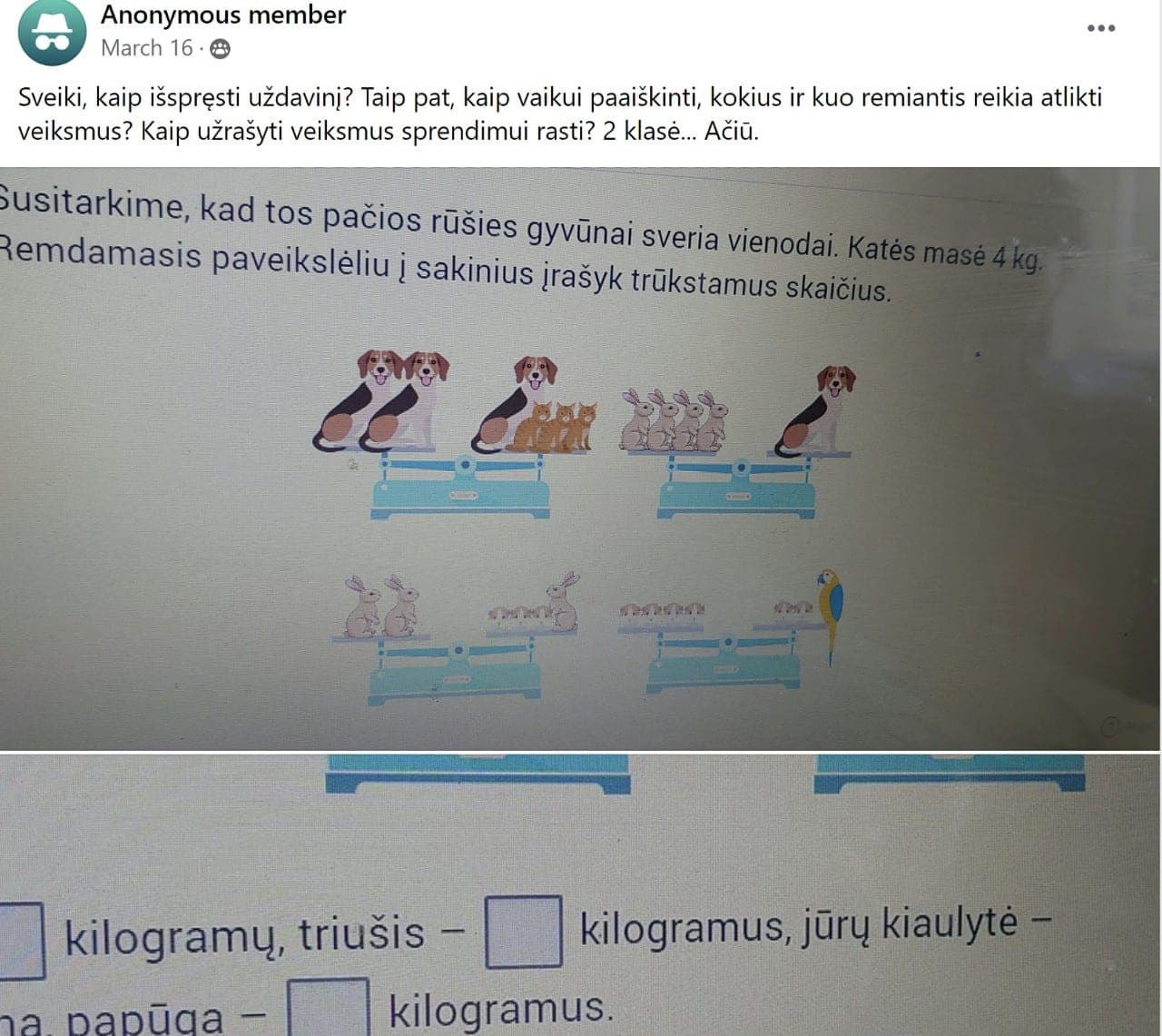 Kur mes ritamės? Tėvai nesugeba išspręsti pradinukų užduočių