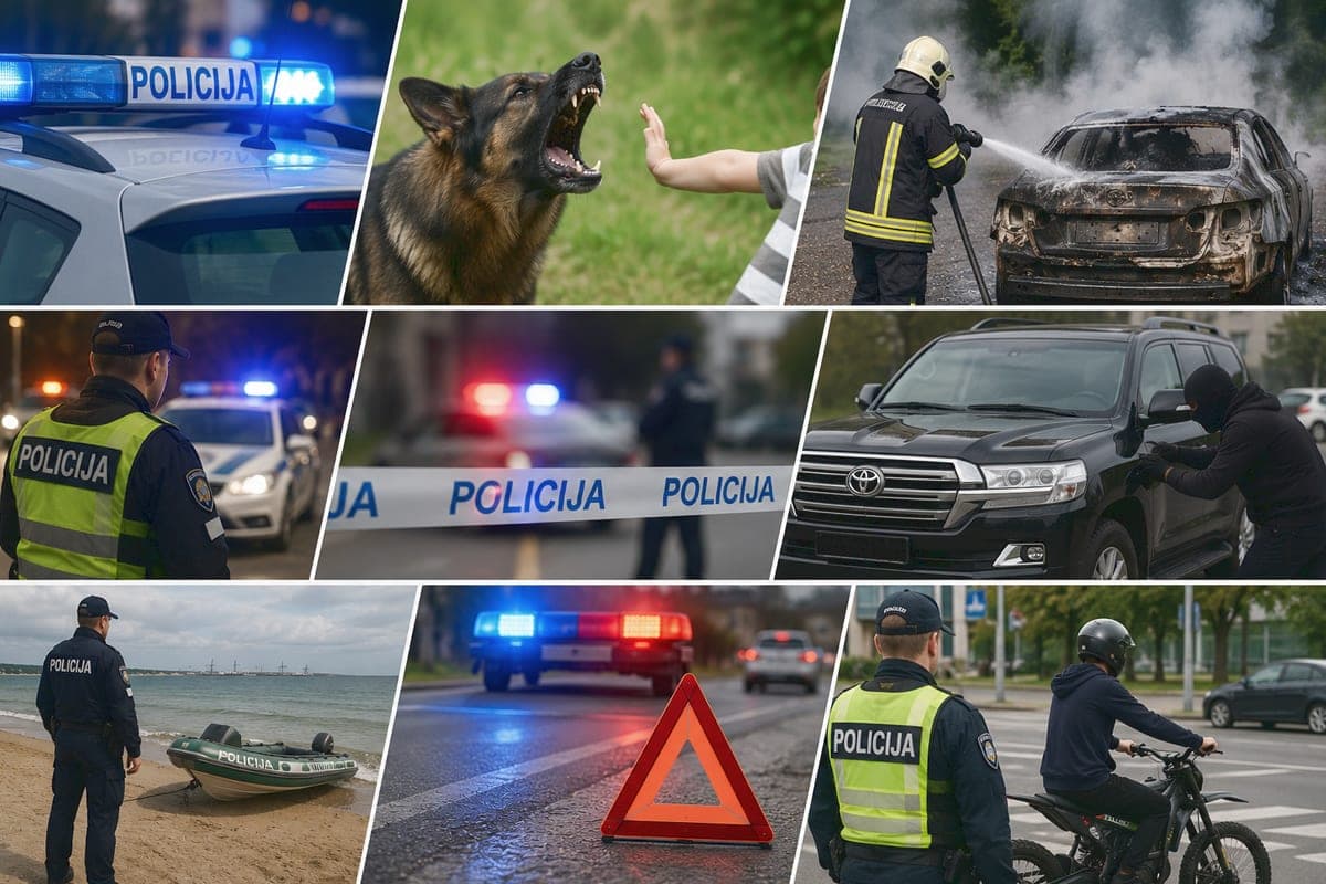 Savaitgalio policijos suvestinė: Vilniuje pareigūnas šovė į bėgusio automobilio ratą, Šakių rajone šuo apkandžiojo vaiką