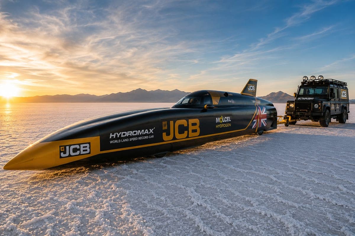 Vandeniliu varomas monstras taikosi į 560 km/val.: JCB nori savo rekordą pasiekti jau rugpjūtį