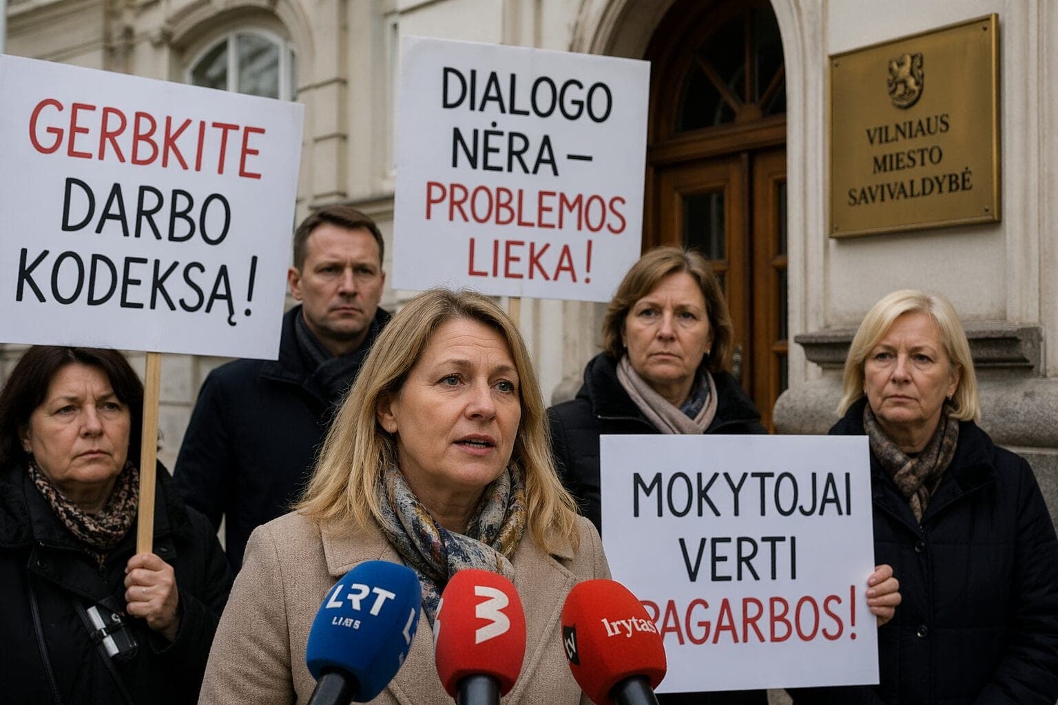 Įtampa sostinėje auga: savivaldybei – priekaištai vilkinant derybas su mokytojais