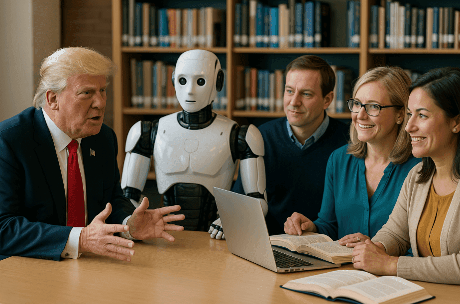 D. Trumpas pasirašė vykdomąjį įsaką dėl dirbtinio intelekto naudojimo pradinėse mokyklose