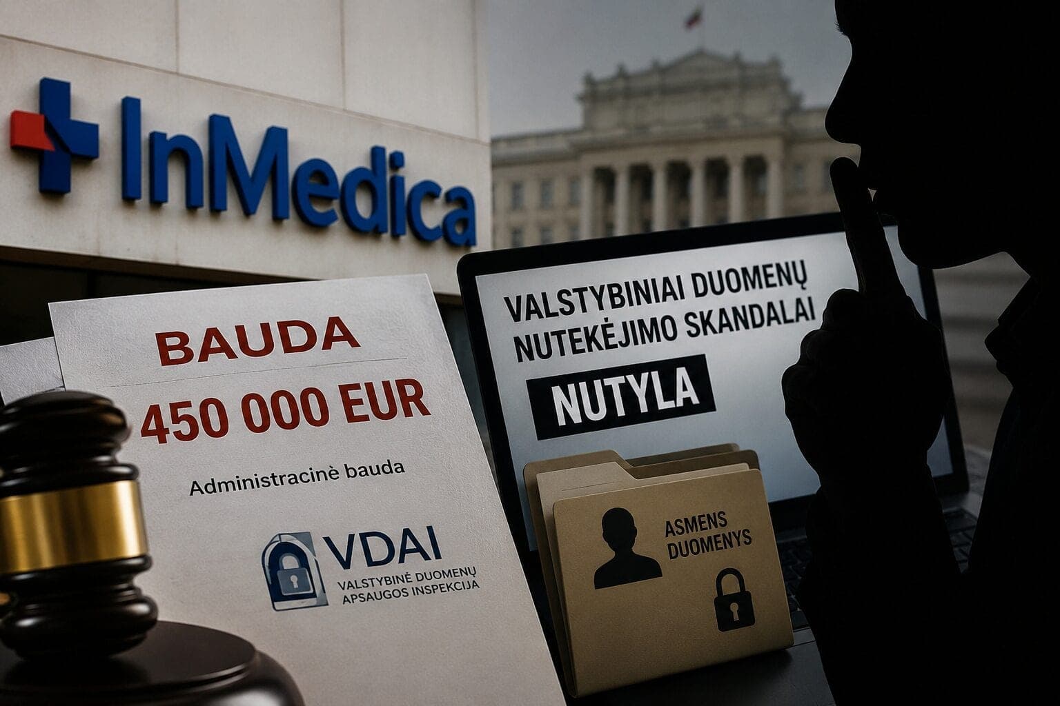 „InMedica“ – 450 tūkst. eurų bauda, o valstybiniai duomenų nutekėjimo skandalai nutyla?