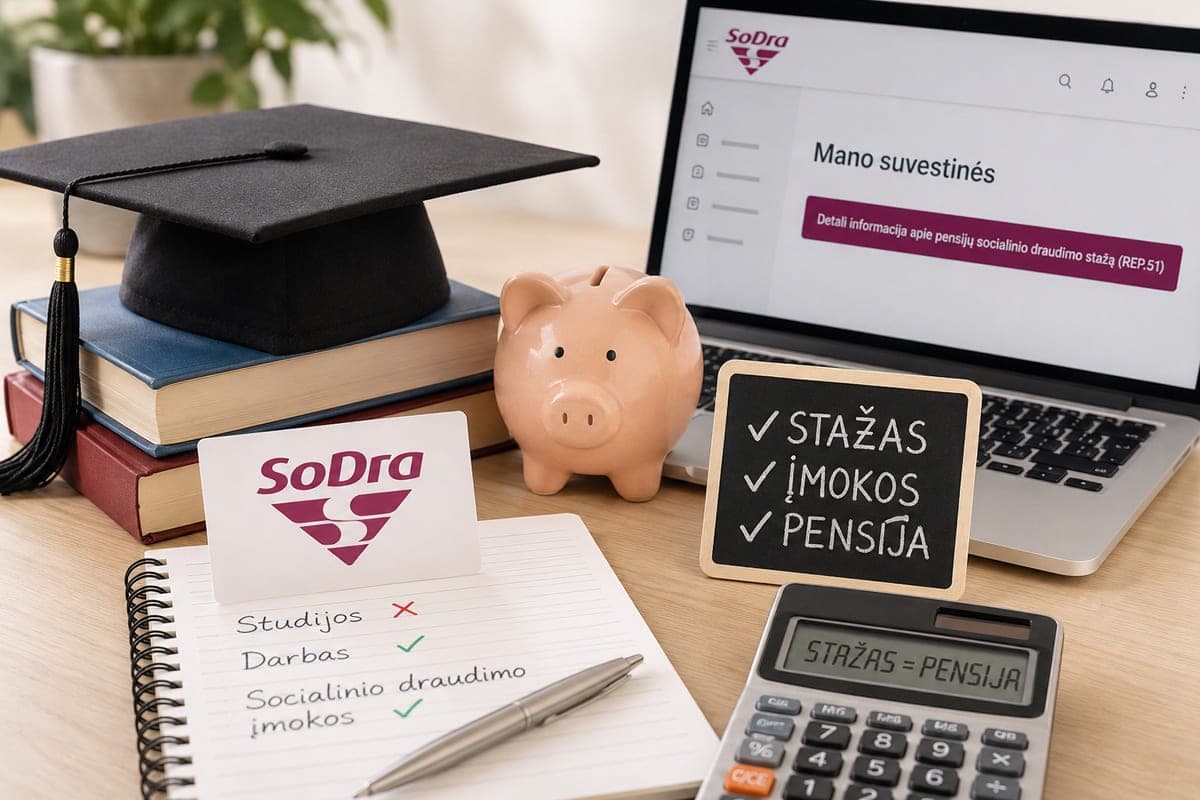 Studijos ir stažas pensijai: ką svarbu žinoti apie būsimą pensiją