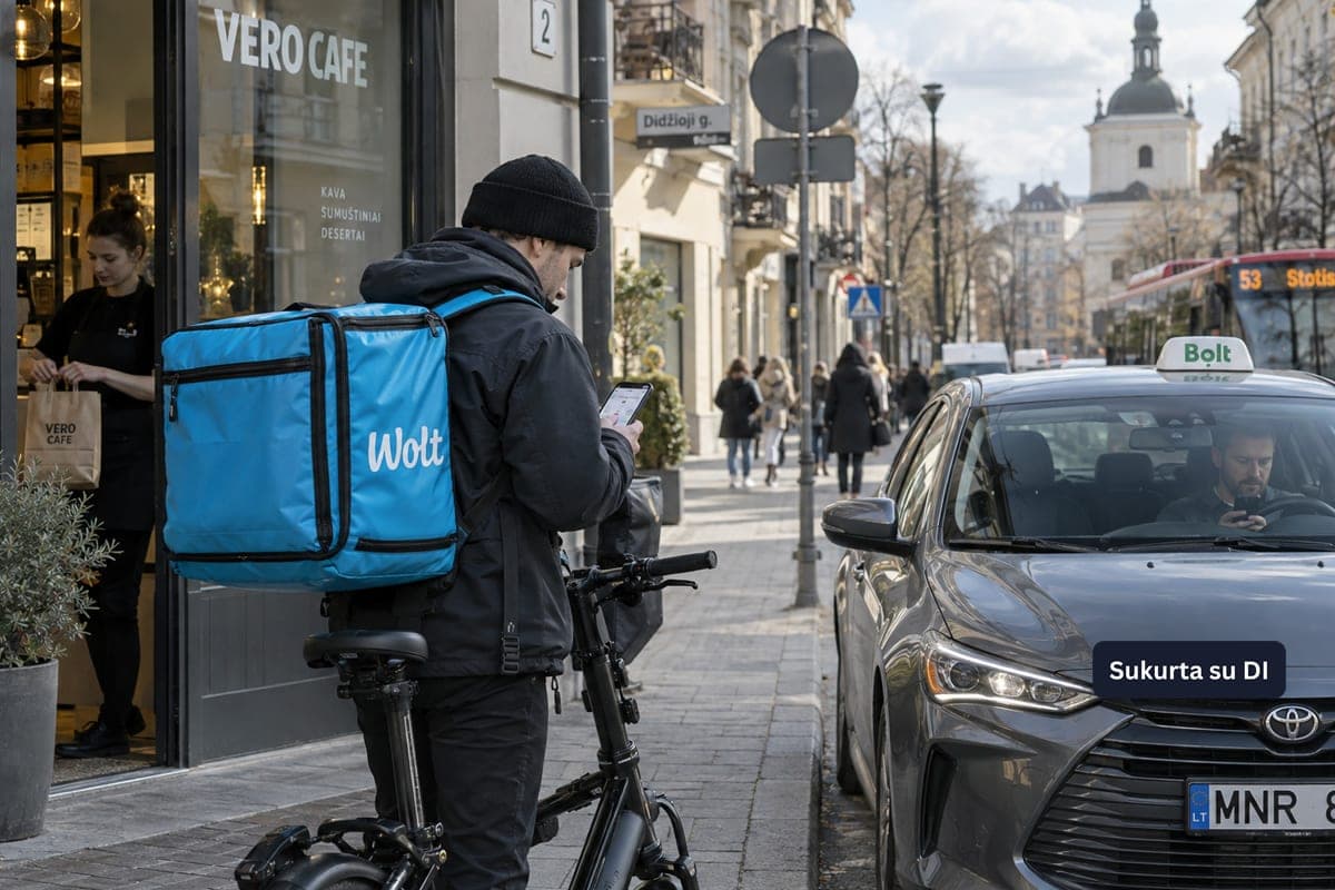 Platformų darbuotojai Lietuvoje: naujos ES taisyklės keis „Bolt“, „Wolt“ ir kitų programėlių darbo modelį