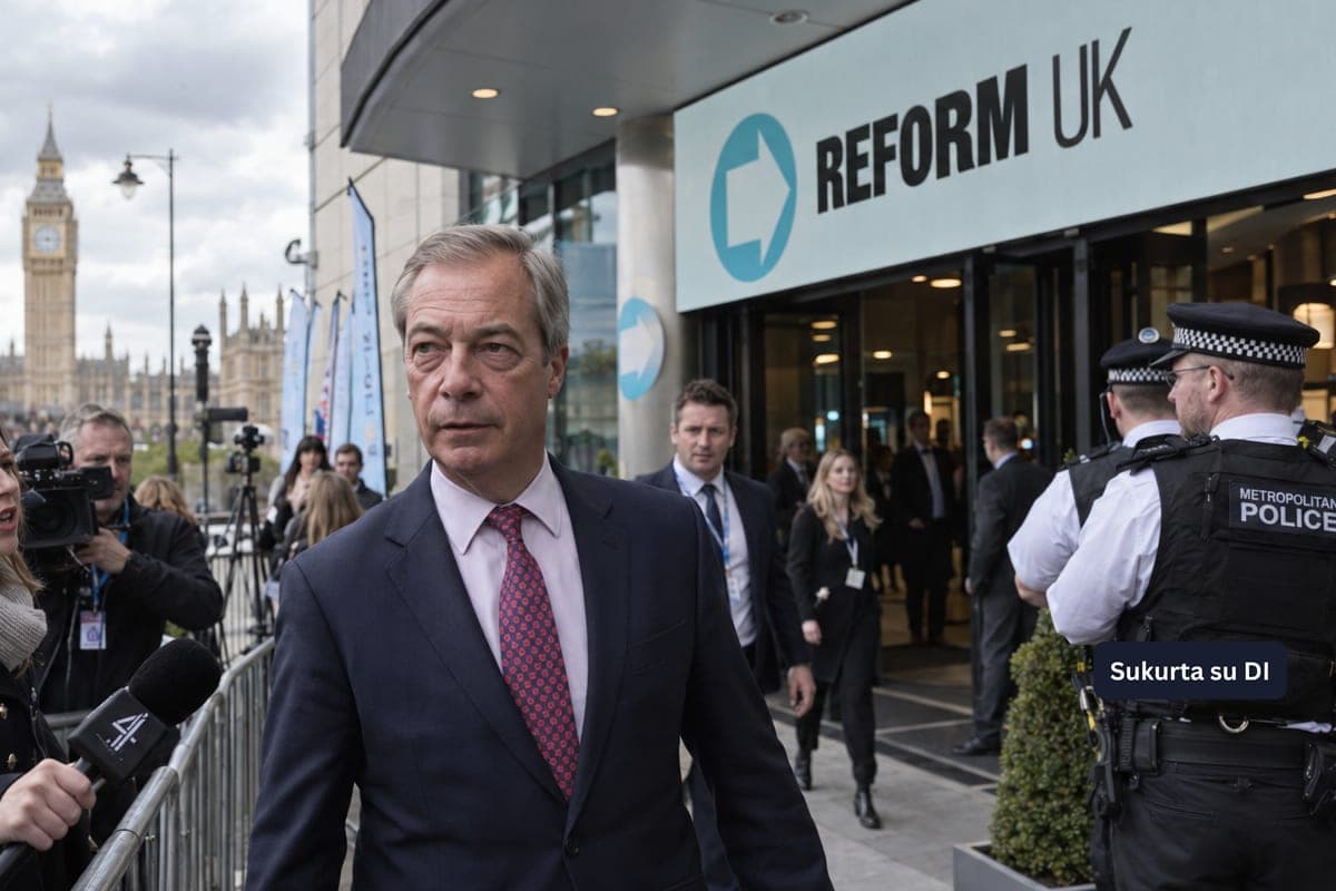 Didžiojoje Britanijoje plečiamas „Reform UK“ finansavimo tyrimas – policija aiškinasi galimą užsienio pinigų schemą