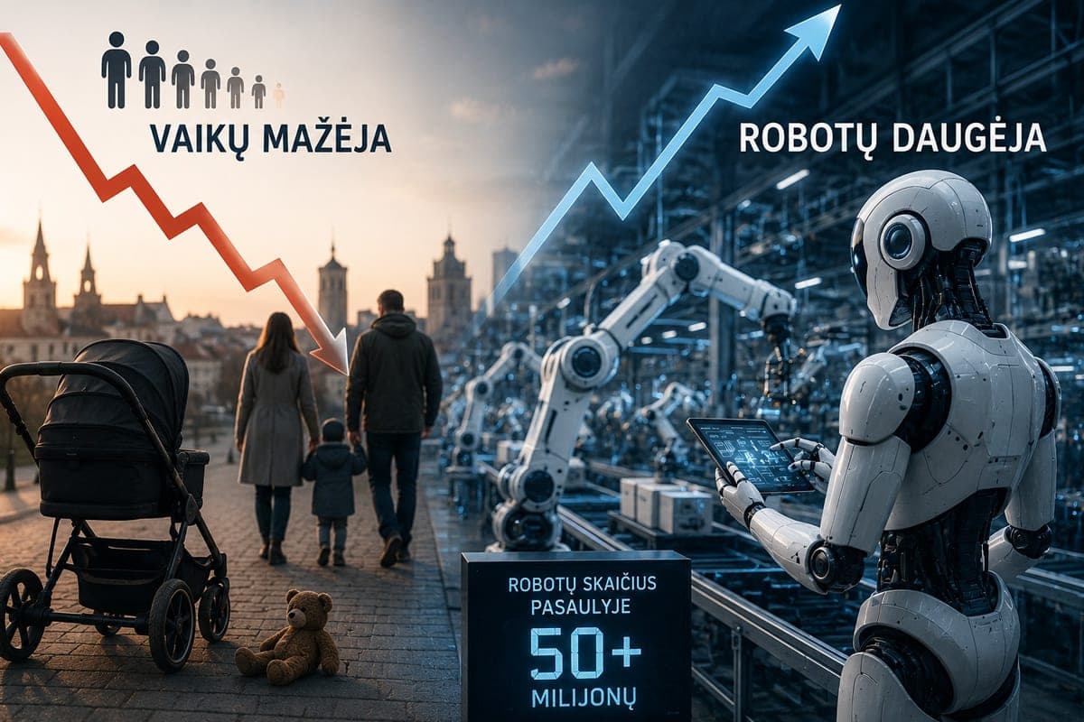 Robotų daugėja, vaikų mažėja: Ž. Mauricas perspėja dėl naujos demografinės realybės