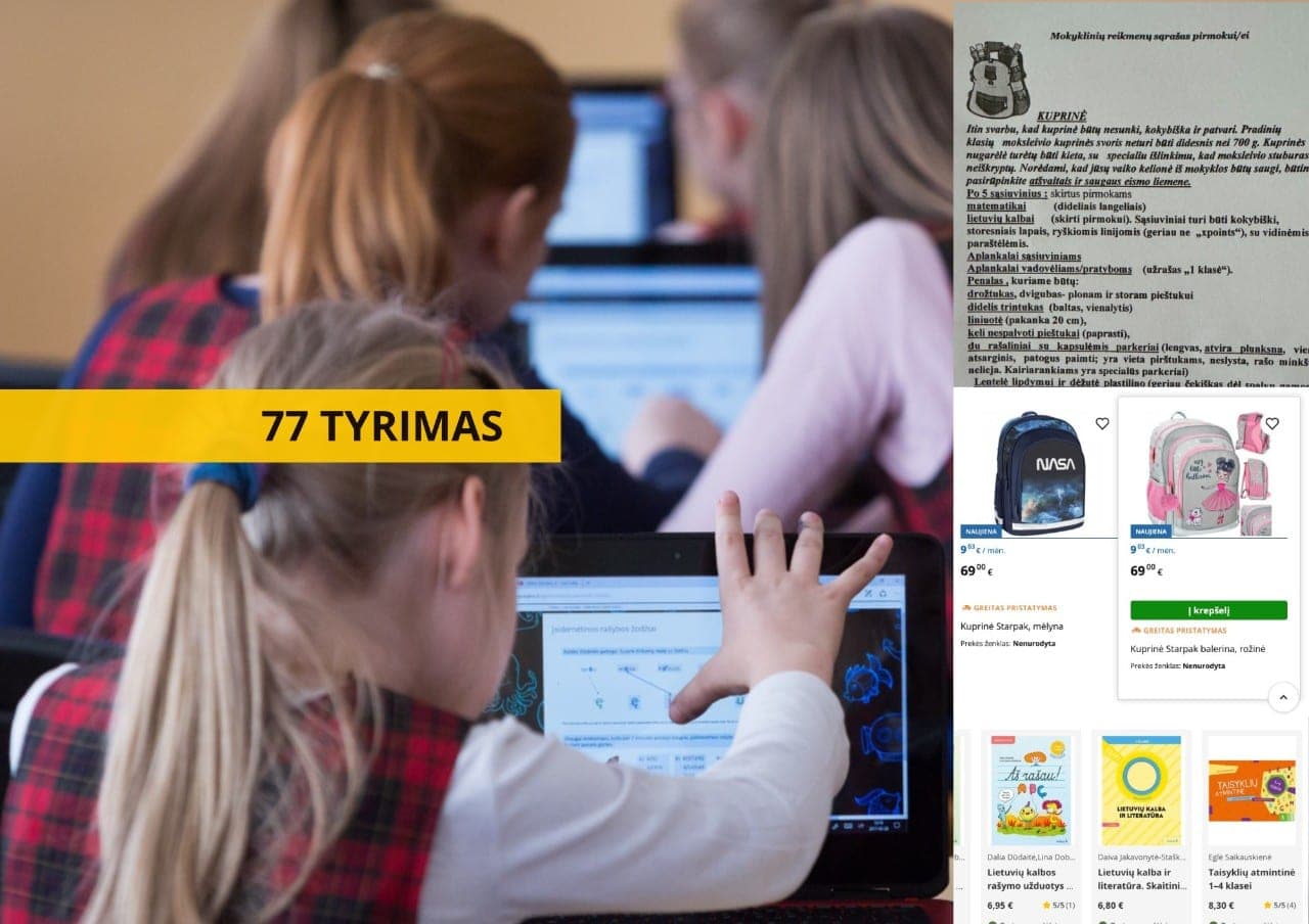Pirmoko rugsėjo kaina: pradinukų tėvams gali prireikti apie 500 eurų