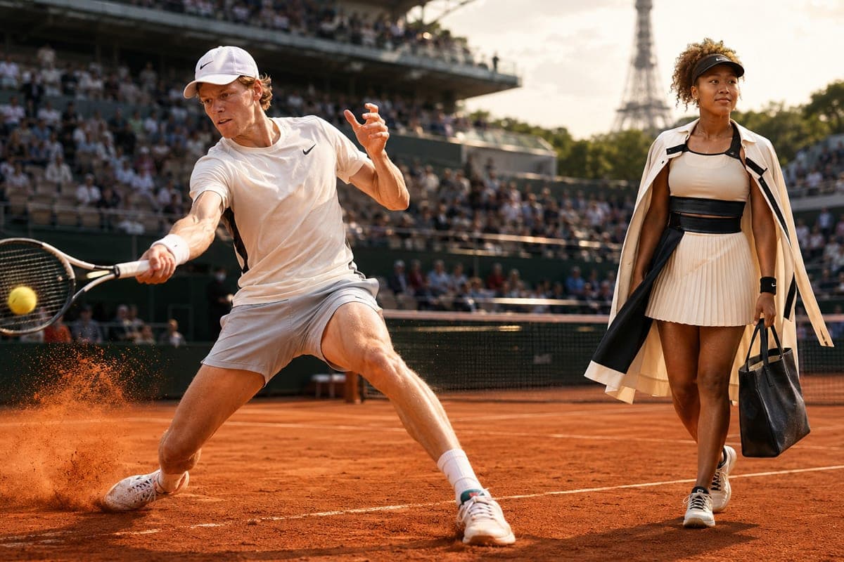 Roland Garros įjungė karštą režimą: J. Sinneris pradėjo titulų medžioklę, N. Osaka kortą pavertė podiumu