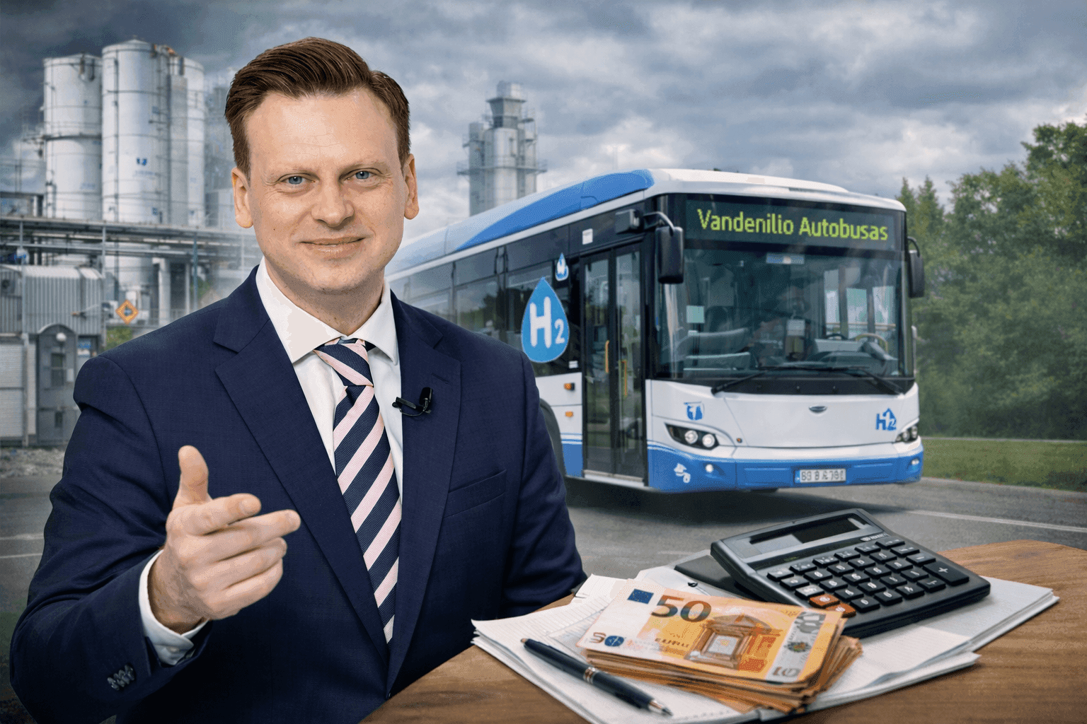 Vilniuje – vandenilio autobusų planas: Benkunskas žada proveržį, opozicija teiraujasi kainos