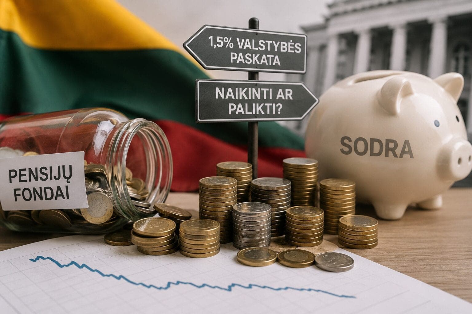Po rekordinio pasitraukimo iš pensijų fondų – naujas signalas dėl valstybės paskatos likimo
