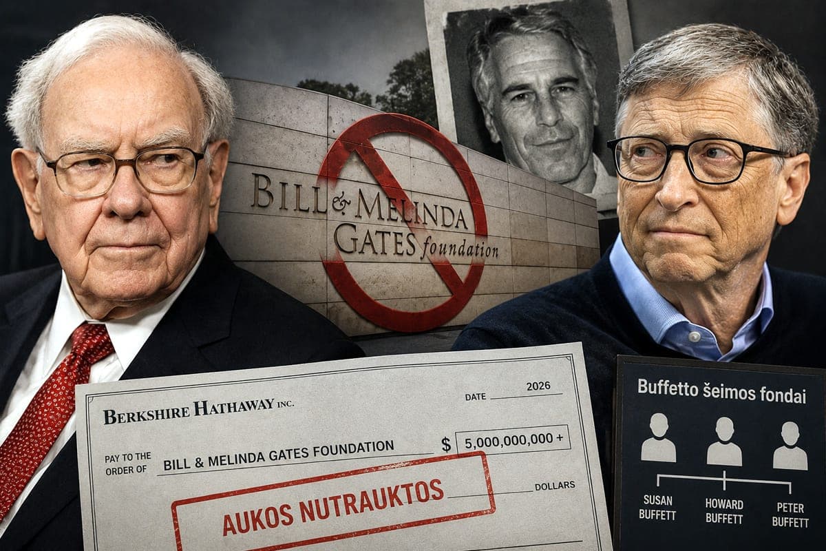 W. Buffettas nutraukė aukas Gatesų fondui: J. Epsteino šešėlis tapo tik viena sprendimo dalimi