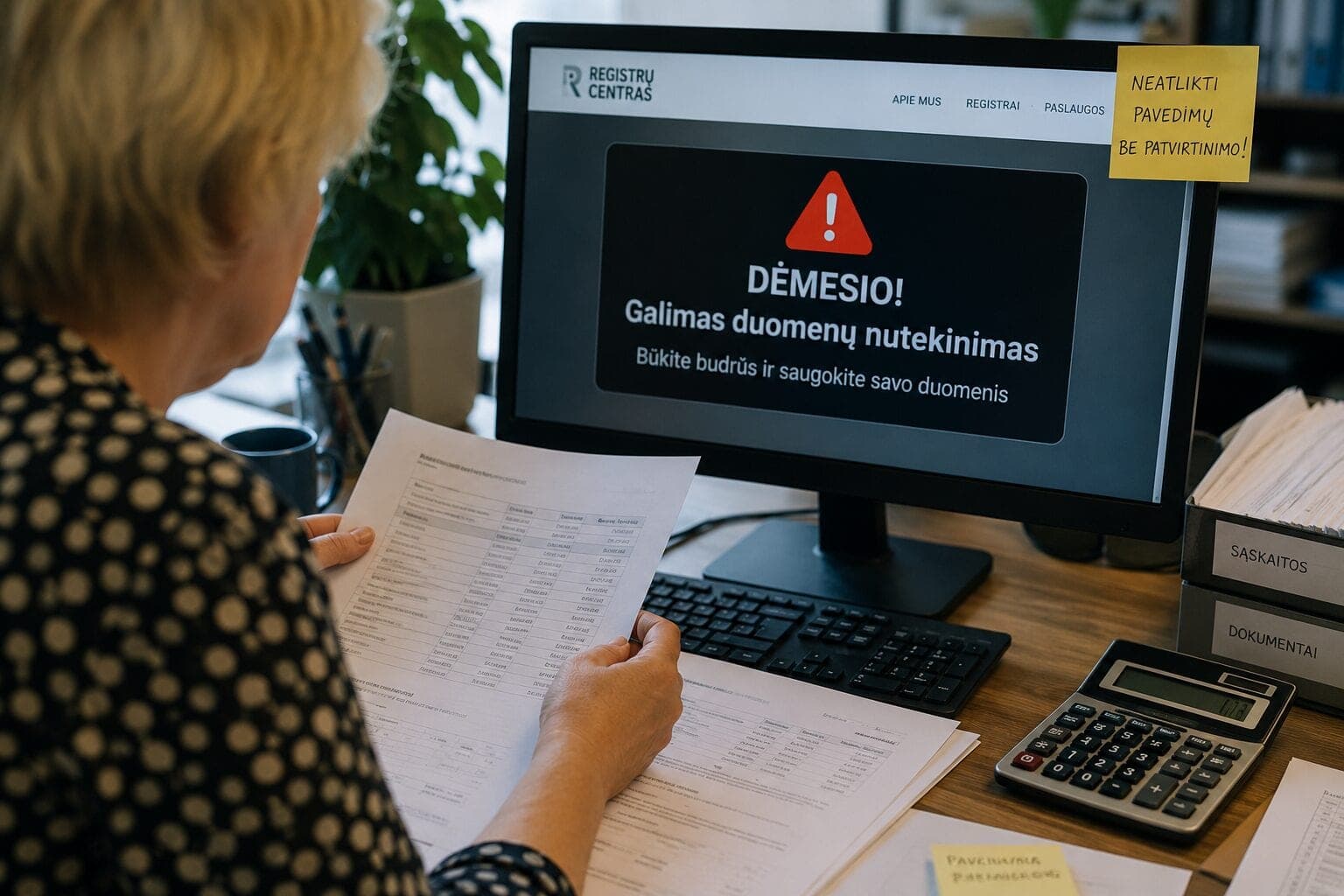 Po incidento Registrų centre – perspėja buhalterius ir verslus: neapsigaukite