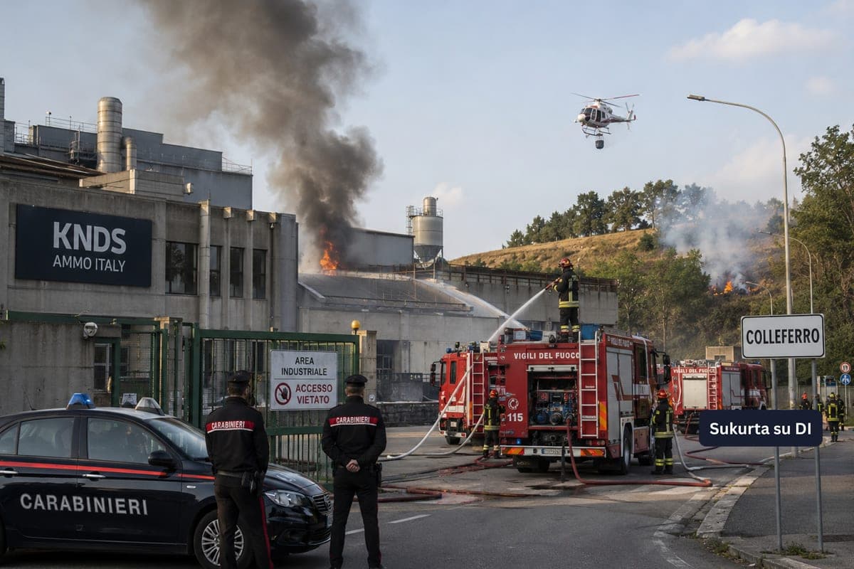 Prie Romos sprogo šaudmenų gamykla: milžiniškas dūmų debesis išgąsdino aplinkinius miestus