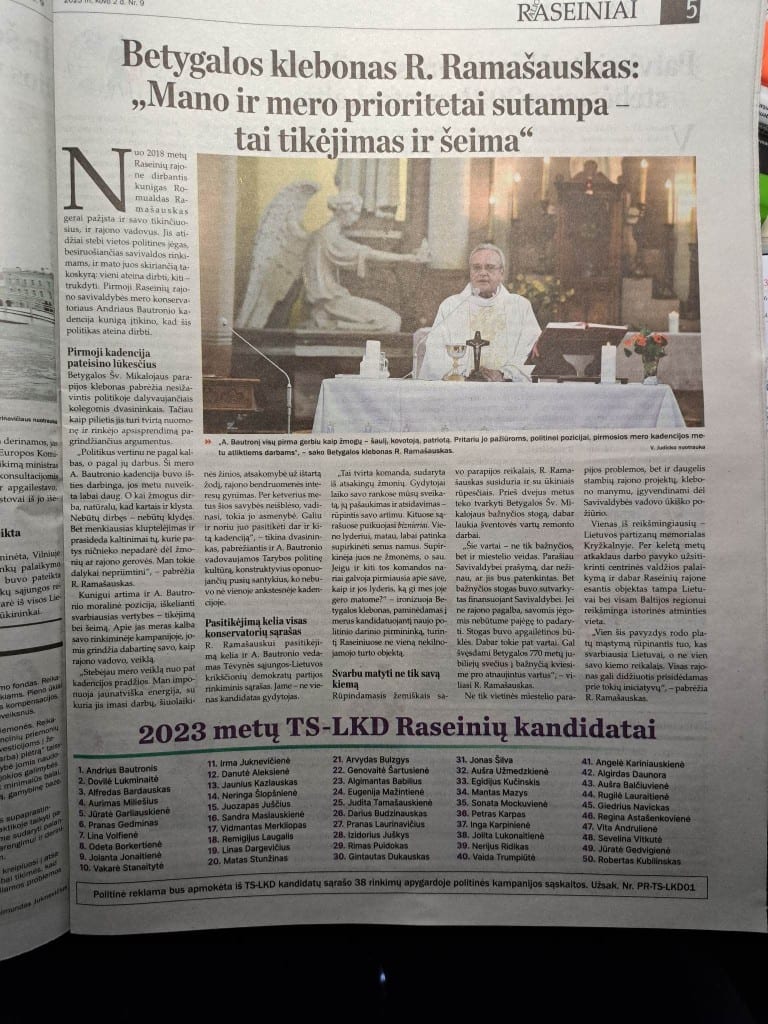 laikraščio straipsnis
