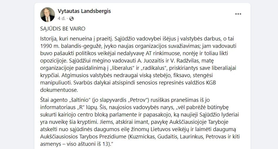 Vytautas Landsbergis apie KGB informatorių