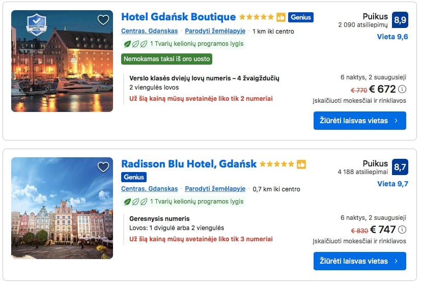 Poilsio kainos Lenkijoje