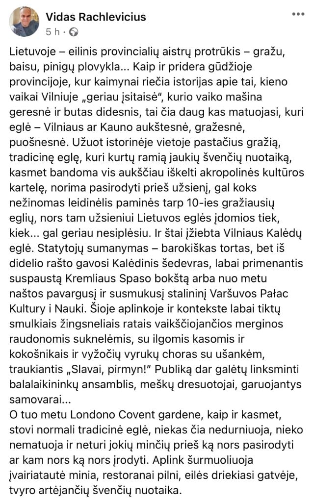 V. Rachlevičiaus pasisakymas